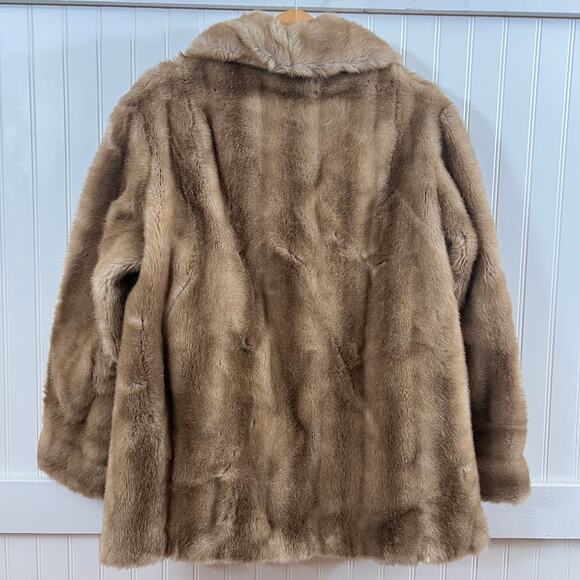 Vintage Mincara Russel Taylor Tan Faux Fur Coat Jacket Old Money Quiet Luxury - Picture 3 of 12